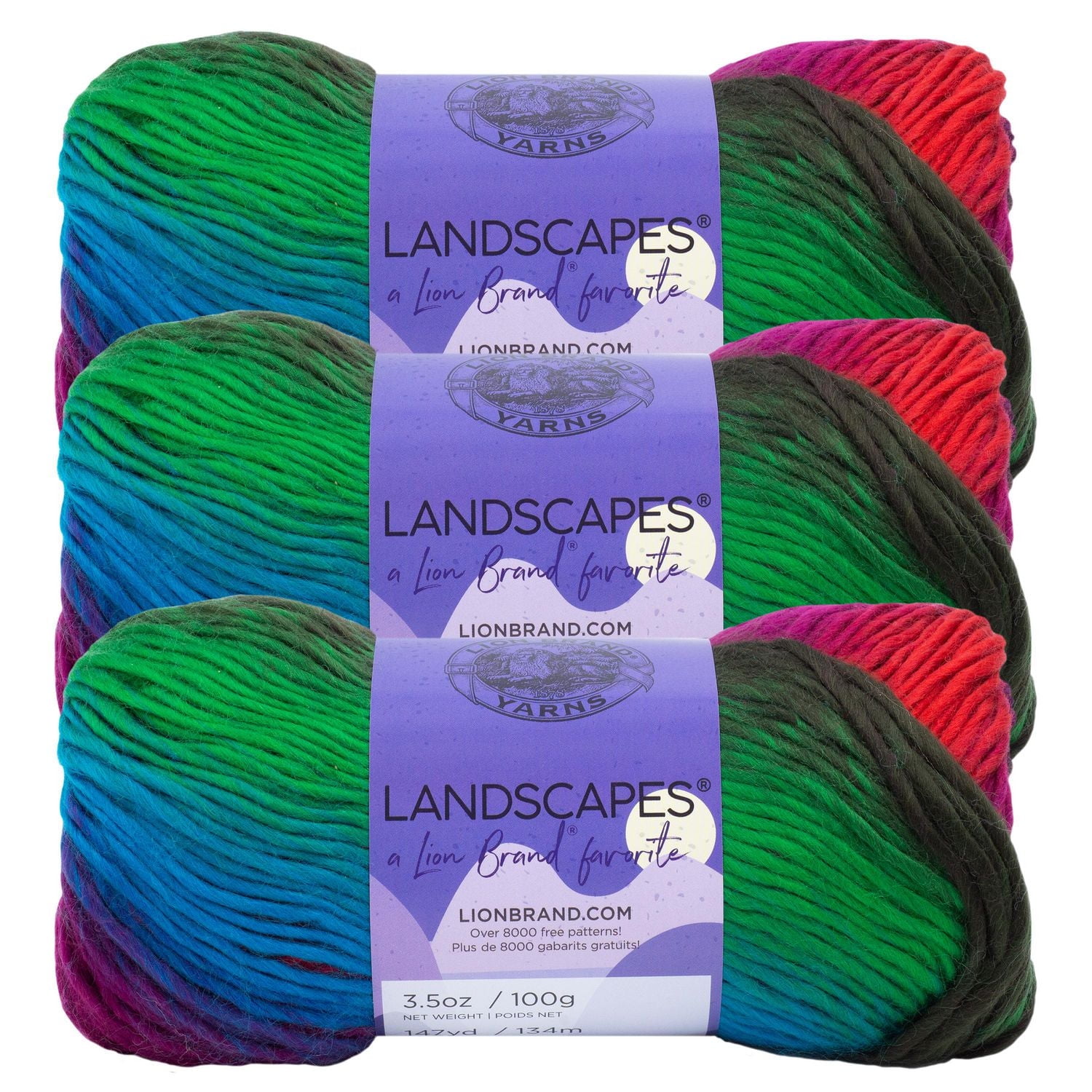 Lion Brand Landscapes® Yarn Apple Orchard #4 Medium/Worsted Acrylic yarn, 100g/ 134m, 3-CT