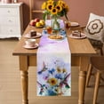 thumbnail image 3 of Table Runner - 36 Inch Long, Pink Purple Hummingbird Kitchen Dining Table Runner Dresser Scarves, Spring Oil Painting Sunflowers Farmhouse Decor for Coffee Tables Wedding Party Banquet, 3 of 8