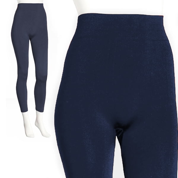 Comfortable Ankle Length Stretch Leggings-Navy-S