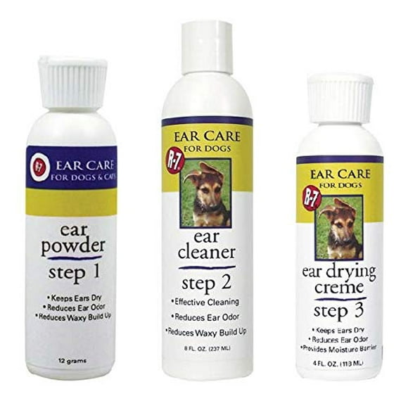 MPP Professional Grade Groomers Ear Care Dog Cat 3 Step Creme Powder & Cleanser Kit
