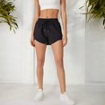 thumbnail image 2 of Women's Lightweight Running Shorts with Elastic Drawstring Waist and Breathable Fabric for Athletic and Casual Wear- Small, Black, 2 of 6