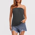 thumbnail image 3 of YAYUBA Women's Summer Tube Tops Casual Strapless Tops Loose Sleeveless Going Out Bandeau Tank Shirts, Grey, S, 3 of 5