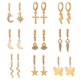 thumbnail image 1 of Juego De 9 Pares De Pendientes De Aro Para Mujeres Y Niñas, Pendientes De Aro De Estrella De Mariposa Con Abalorios Colgantes Methold AP006378-01, 1 of 6