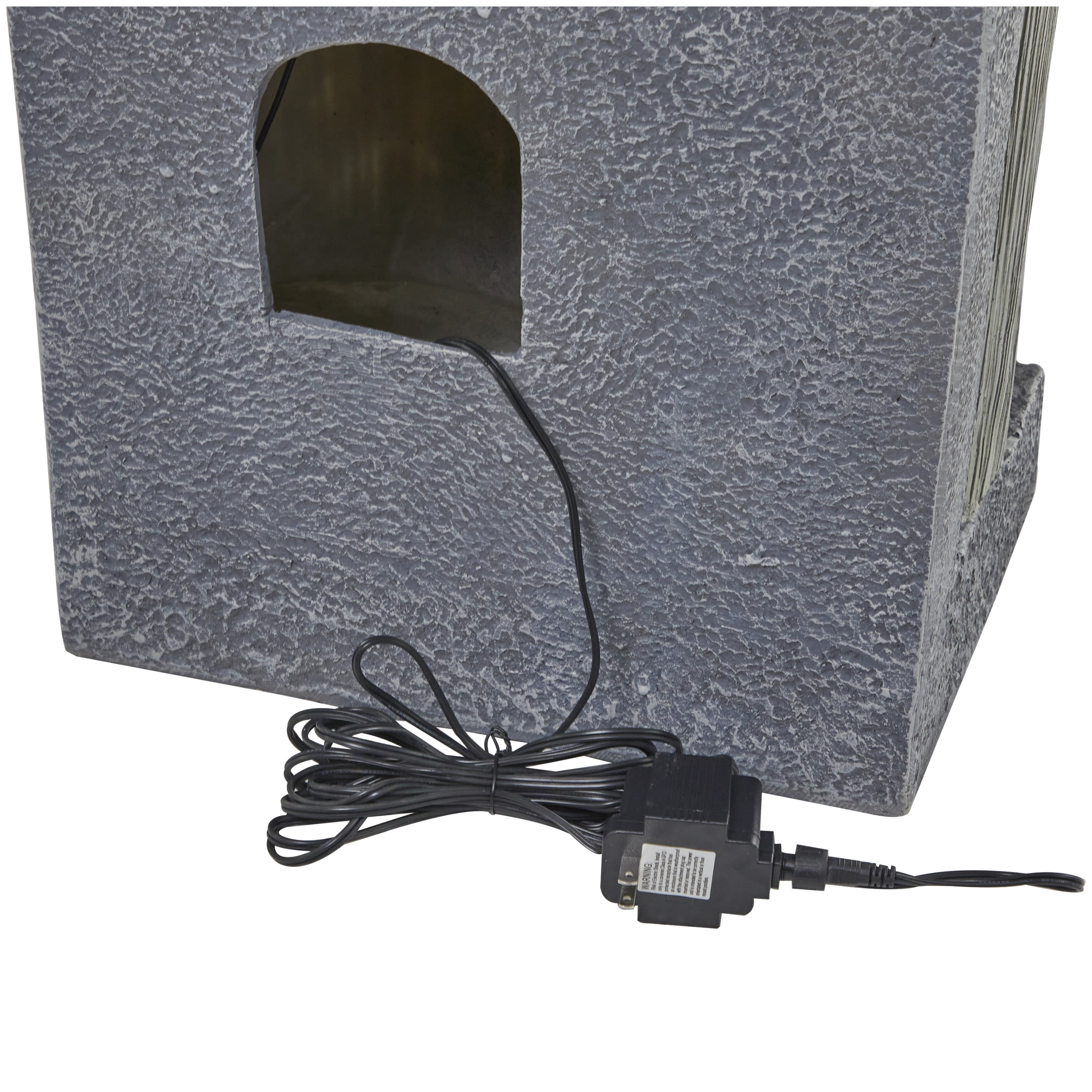 DecMode Gray 3 Tier Fountain Indoor Outdoor Decor with LED Light