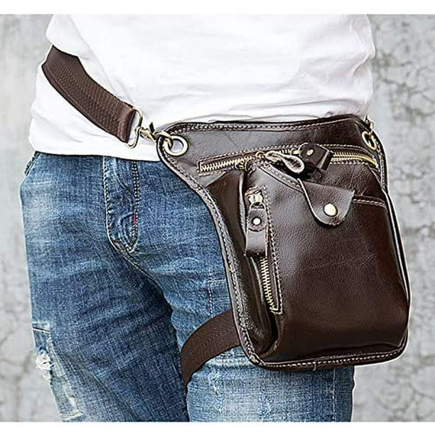 Yangxue002 Men s Leg Bag Genuine Leather Belt Bag Men Money Belt Pouch Motorcycle Leg Waist Bags For Men Leather Male Fanny Pack Other