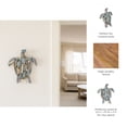 thumbnail image 5 of Driftwood Turtle Art Sculpture for Home Decor - Wall Figurine Accent for Bathroom, Living Room, or Office Space - Coastal Ornaments for Shelf Styling or Coffee Table Display - 12", Blue & Green, 5 of 8
