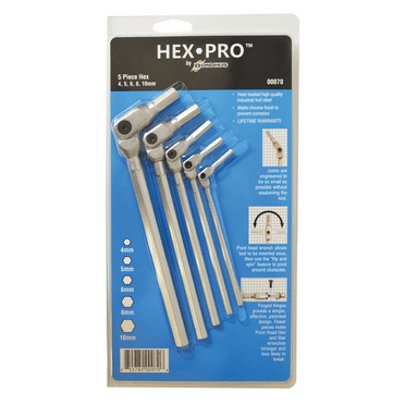 Bondhus Corp. 5PC HEX PRO PIVOT HEAD METRIC HEX WRENCH SET