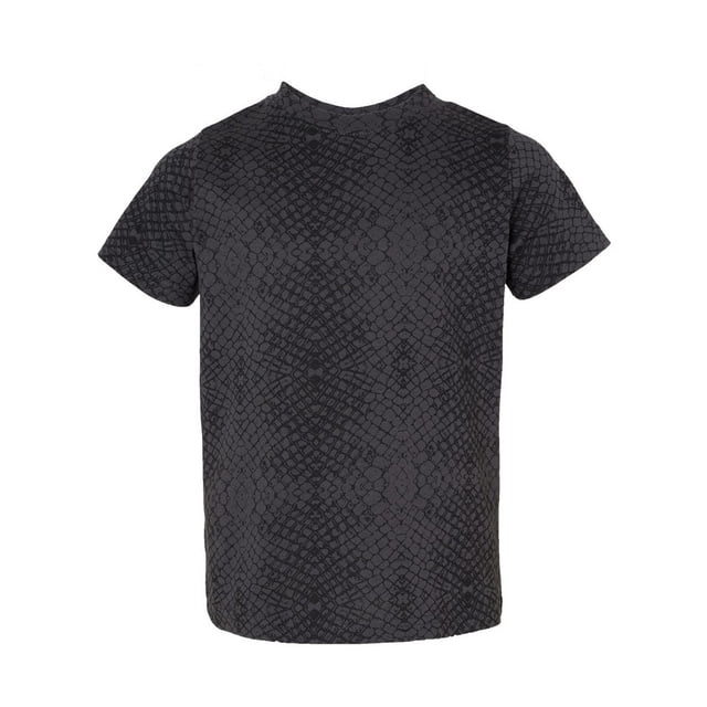 Rabbit Skins Toddler Fine Jersey Tee, 2T, Black Reptile