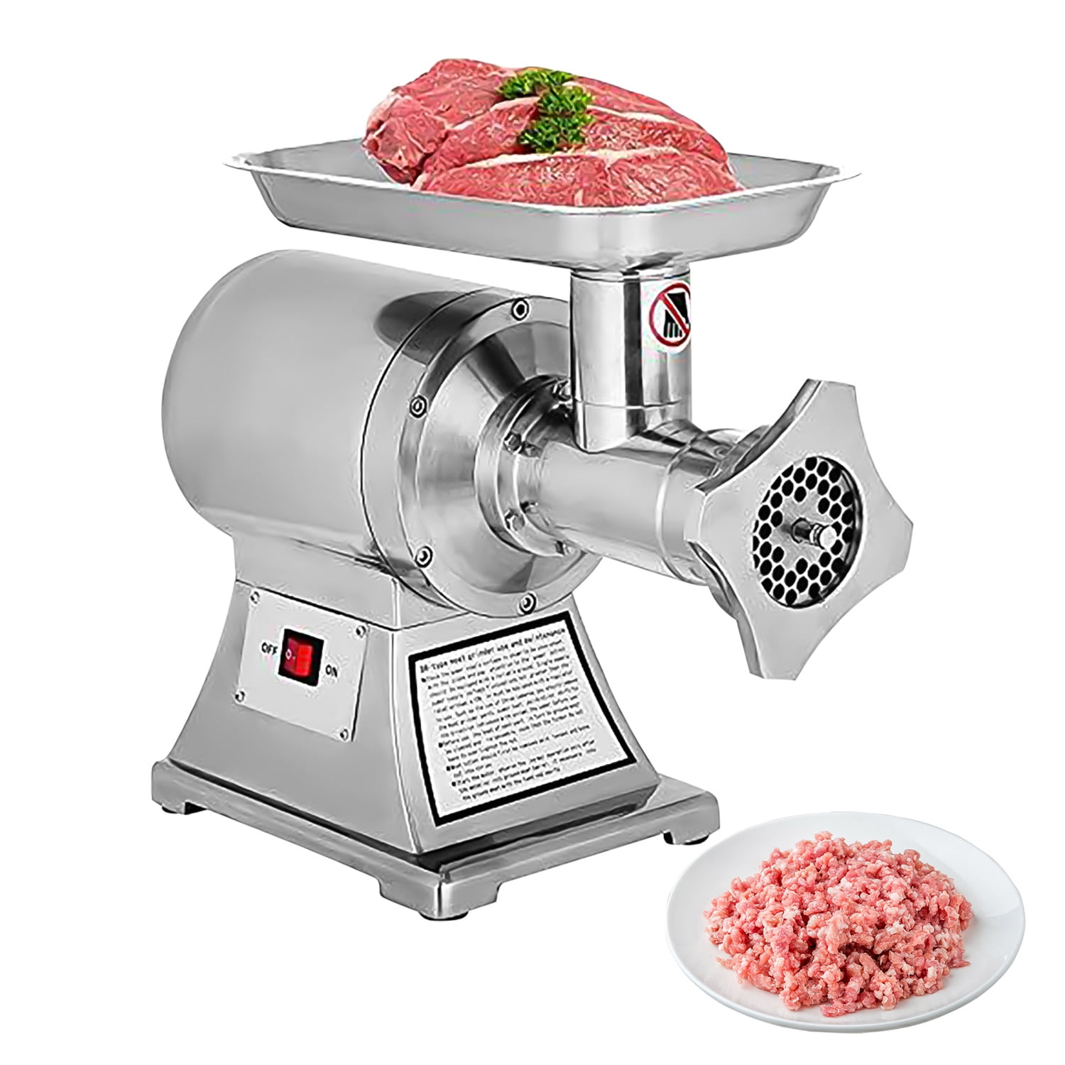 1100W 1.5HP Commercial Meat Grinder 330Lbs/H Electric Sausage Maker Heavy Duty Stainless Steel Meat Mincer for Restaurant,Supermarkets Home Butcher Shop 