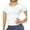 White, variant on Workout Crop Tops For Women Short Sleeve Workout Shirts For Running Gym Yoga Athletic Exercise
