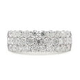 thumbnail image 4 of 1 1/2 ct. t.w Round Cut Lab Created Moissanite Diamond 3-Row Half Eternity Anniversary Band Ring For Women In 10K Solid White Gold (G-H Color, VVS1 Clarity, 1.50 Cttw)-9, 4 of 8