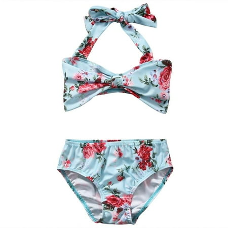 Floral Girls Kids Infant Bikini Set Swimwear Swimsuit Bathing Swimming Suit Costume