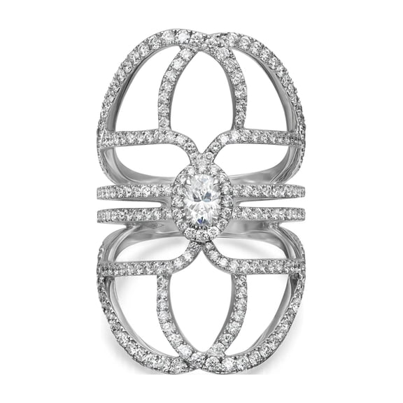 Messika 1.81Cttw New Amazone Diamond Ring 18K White Gold Size 54 US 6.75