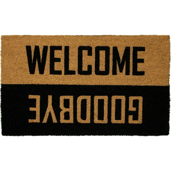 Northlight Natural Coir "Welcome Goodbye" Outdoor Doormat 18" x 30"