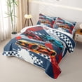 thumbnail image 3 of Castle Fairy Dynamic Race Cars Quilt King,Striking Racing Vehicle Print King Coverlet Set for Bedroom,Navy Blue, 3 of 7