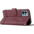 thumbnail image 2 of Wallet Case for Moto Edge Plus 2023, Moto Edge Plus Leather Flip Case with Kickstand Magnetic Full Protection Compatible with Motorola Moto Edge Plus 2023 Smile Red Wine, 2 of 14