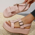 thumbnail image 5 of Sandals for Women Clearance, Xunlbb Women's Fashion Casual Summer New Style Solid Color Thick Bottom Beach Fish Mouth Wedge Sandals(Pink,Size:41), 5 of 9