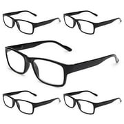 Gaoye 5-Pack Reading Glasses Blue Light Blocking,Spring Hinge Readers for Women Men Anti Glare Filter Lightweight Eyeglasses (5-pack Light Black, 2.0)