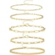 thumbnail image 1 of Pulseras de tobillo para mujer, juego de tobilleras de cadena de eslabones Figaro cubanos en capas a prueba de agua, tobilleras doradas, regalo de joyería, tamaño ajustable, 5 piezas, 1 of 8