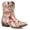 Gold, variant on Womens Ingrid Floral Metallic Snip Toe Cowboy Ankle Boots