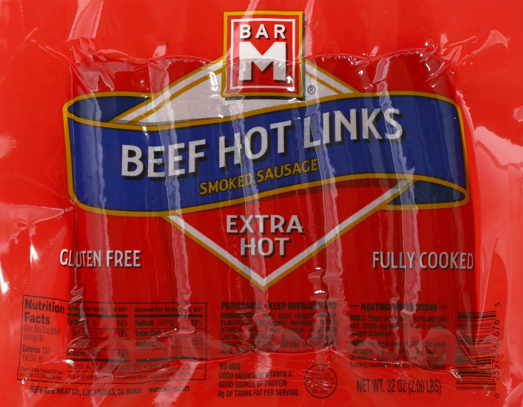 Bar M Beef Hot Links