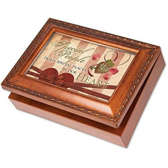 Special People Cottage Garden Wood Grain Finish Jewelry Music Box - Plays Song You Light Up My Life