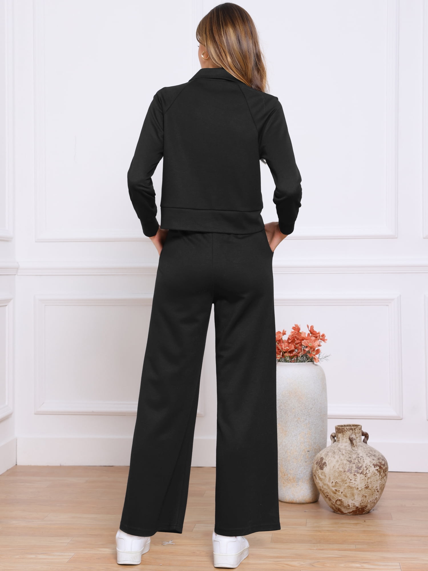 DARING DIVA Women's Sweatshirt and Sweatpants Lounge Sets XS Black