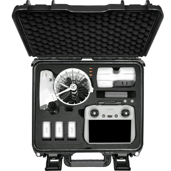 Lekufee Étui Rigide Portable et Étanche pour Drone DJI Flip, DJI Flip Fly More Combo, DJI RC 2, DJI RC N3/RC N2, Batterie (8 Pcs), Concentrateur de Charge et Autres Accessoires (Étui Seulement)