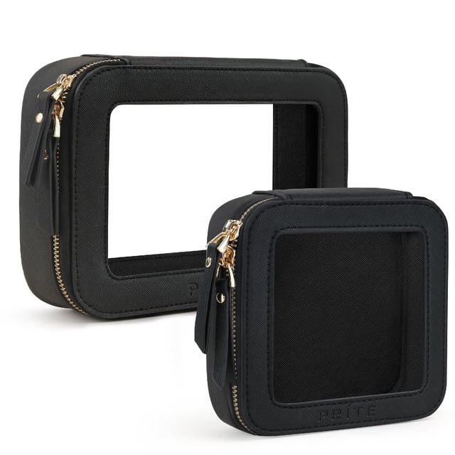 Bolsa de maquillaje transparente Prite, bolsa transparente para cosméticos de viaje, impermeable