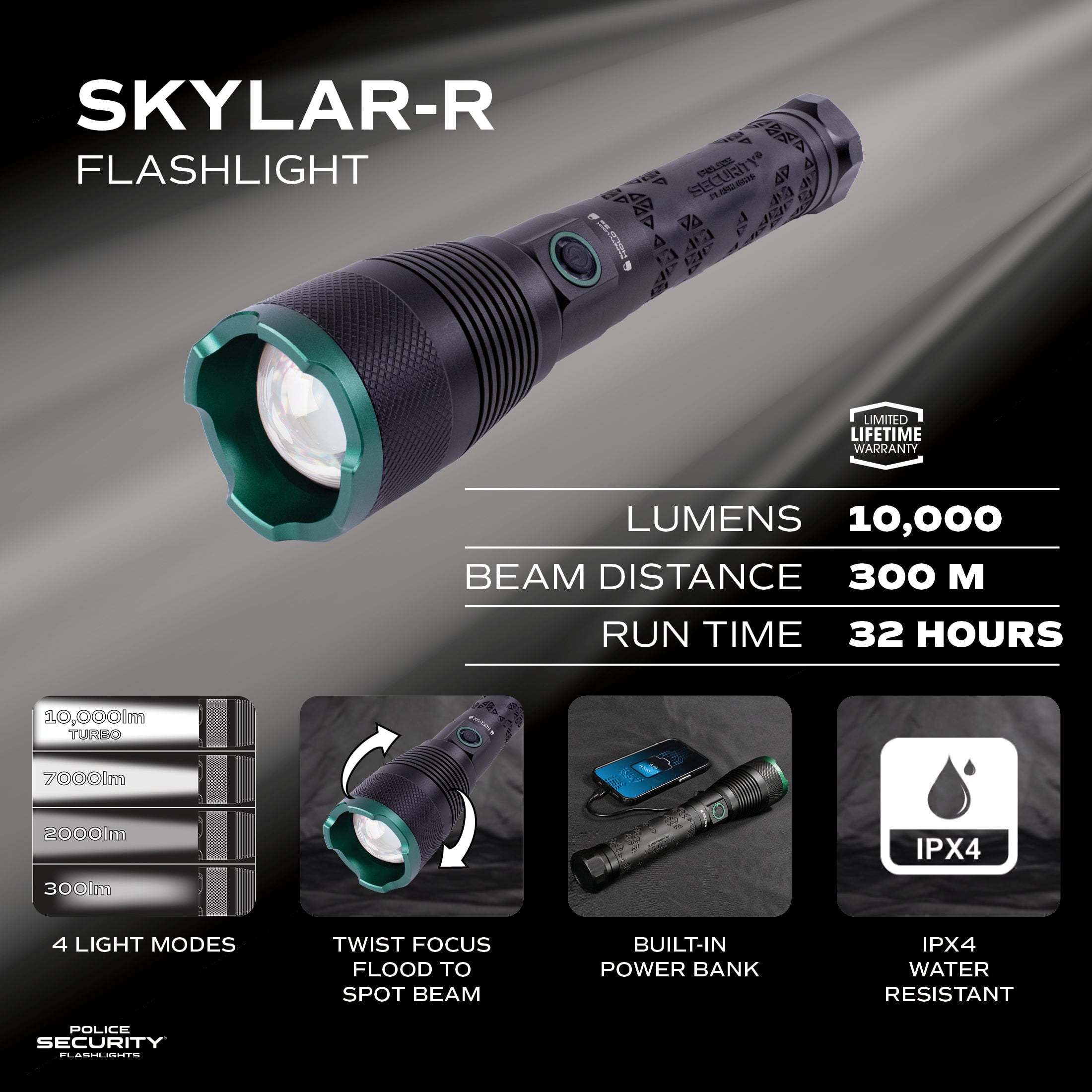 Police Security Skylar-R Flashlight