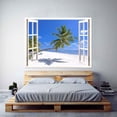 thumbnail image 2 of IDEA4WALL Wall Murals Fake White Window with A Crooked Palm Tree in the Center Removable Wallpaper Peel and Stick Wall Stickers - 36x48 inches, 2 of 4