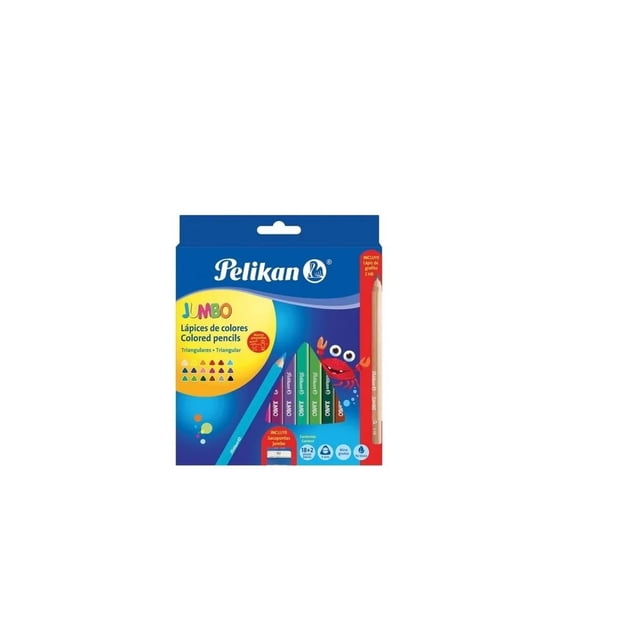 Pelikan Lápices de colores Jumbo con 12 piezas Pelikan Jumbo