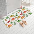 thumbnail image 2 of White Cartoon Dinosaurs Pineapples Pattern Bathroom Rugs Mat,Non Slip Microfiber Bathroom Rug,Rubber Backing,Soft Bathroom Mats for Bathroom Floor,Tub and Shower,60x24in(150x60cm), 2 of 5