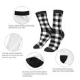 thumbnail image 3 of Sigee White And Black Plaid for Premium Children's Socks Unisex School Kids Boys Girls,Soft and Comfy Kids' Socks, 3 of 5