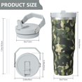 thumbnail image 3 of Camouflage 30oz Handheld Travel Tumbler with Handle – Double Wall Stainless Steel Insulated Cup, Flip Straw Lid, Leak-Proof & BPA-Free for Hot and Cold Drinks – Durable Coffee & Juice Mug White, 3 of 6