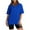 Blue, variant on Aofany Women's Summer Sets Short Sleeve V Neck T-shirts with Legging Two Piece Outfits Biker Shorts Set Casual Loose Suits