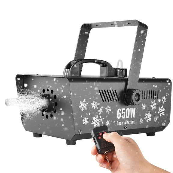 VEVOR Snow Machine, 650W Wireless Remote Control Snow Maker Machine with 1L Tank High Output Portable Premium Artificial Snowflake Machines for Christmas Holidays Parties Wedding Stage Effect