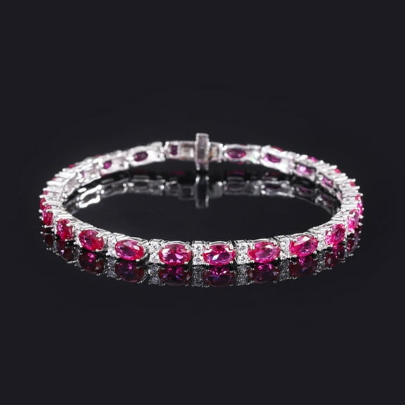Oval Shape 925 Sterling Silver Tennis Bracelet for Women 3.5*5.5MM CZ Engagement Wedding Bracelets for Birthday Mother's Day Everyday Jewelry 6-7 Inch