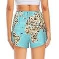 thumbnail image 2 of Lsque World Travel Line Icons Map Printed Women's Running Shorts with Liner Pockets,Elastic Quick Dry Workout Athletic Gym Yoga Shorts,Womens High Waist Shorts-XX-Large, 2 of 9