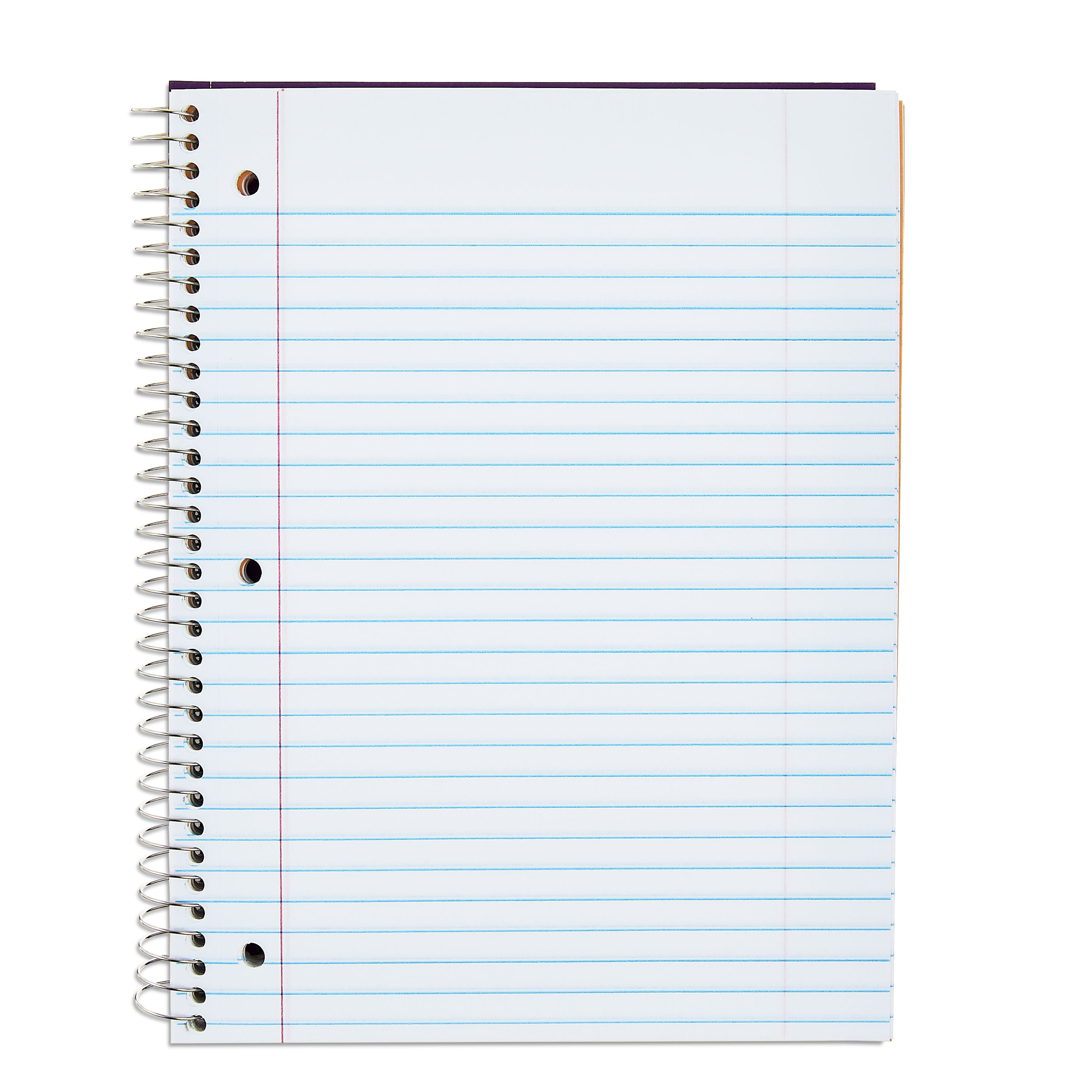 Pen + Gear Wide Ruled 5-Subject Spiral Notebook, Purple, 10.5" x 8", 180 Pages