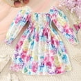 thumbnail image 4 of QUDDERR Robe Fille 3-7 Ans Robe d'Été Manches Longues Imprimée Décontractée pour Enfants Tout-Petits Petites Filles Robe Princesse, 4 of 9