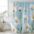 thumbnail image 6 of Blue Daisy Flower Shower Curtain Set - Small 36" x 72" Washable Bathtub Curtain with 12 Hooks, White Farmhouse Floral Spring Waterproof Fabric Stall Shower Curtains for Bathroom/Bathtub Décor, 6 of 6