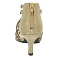 thumbnail image 2 of BELLA VITA Womens Gold Embellished Glitter Karlette Round Toe Kitten Heel Zip-Up Dress Heeled Sandal 9.5 WW, 2 of 4