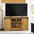 thumbnail image 6 of Costway 59'' Farmhouse TV Stand Sliding Barn Door Cabinet w/ Adjustable Shelf Golden Oak, 6 of 10