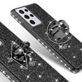 thumbnail image 3 of Noir Glitter Case For Galaxy S21 Ultra Case, Ring Kickstand Bling Cover for Girls Women Diamond Sparkly for Galaxy S21 Ultra Cases - Black, 3 of 3