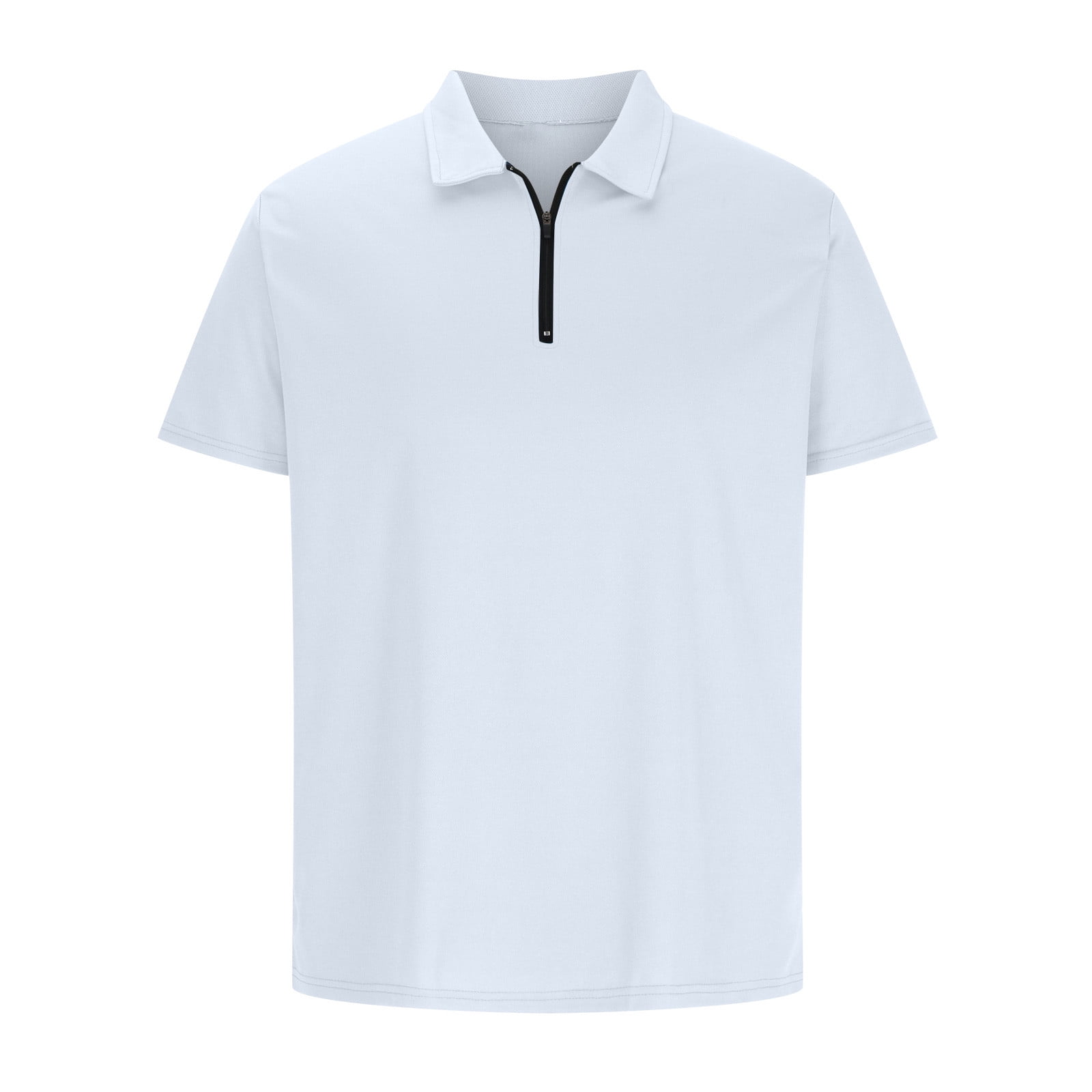 RYRJJ Men's Slim Fit 1/4 Zipper Polo, Short Sleeve Athletic