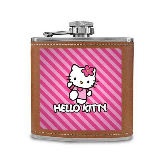 Hello Kitty Stainless Steel Small Water Bottle Portable Hip Flask Mini Wine Bottle Men's Hip Flask Men's Hip Flask Camping Hip Flask Men's Whiskey Hip Flask Camping Supplies Silver