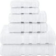 thumbnail image 2 of 6 Piece Towel Set, 2 Bath Towels 2 Hand Towel 2 Washcloths, 600 GSM 100% Cotton Turkish Towels for Bathroom, White Towel Sets, 2 of 4
