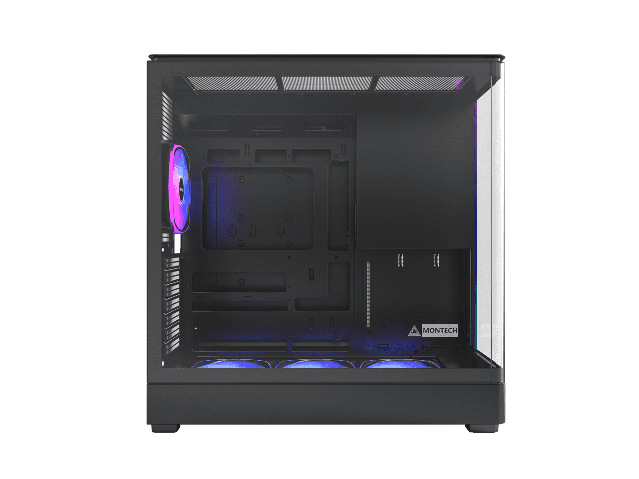 MONTECH KING 45 PRO KING45PB ATX PC Case, Curved Panoramic Glass, 4 ARGB PWM Fan Pre-Installed