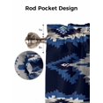 thumbnail image 5 of Abstract Ethnic Style Pattern Valances for Windows Retro Blue White Weaving Art Kitchen Valance Curtain Rod Pocket Small Curtains for Cafe Bathroom Laundry Basement 42" x 12", 5 of 8